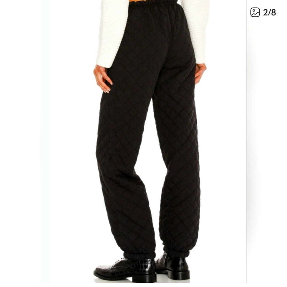 Boys Lie Black Quilted Pants with White Logo - Picture 2 of 8